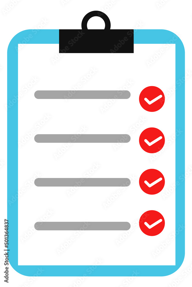 Poster checklist icon. clipboard with completed list document