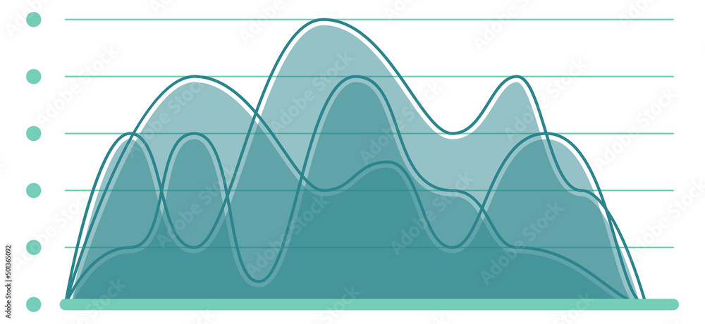 Poster area chart icon. smooth line graph symbol
