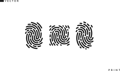 Fingerprint vector. Isolated icons on white background