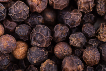 closeup background of black pepper seeds texture