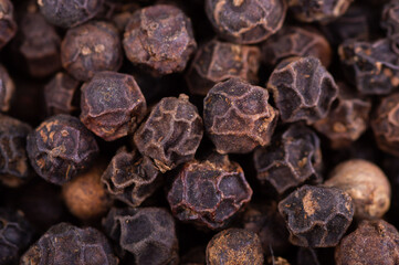 closeup background of black pepper seeds texture
