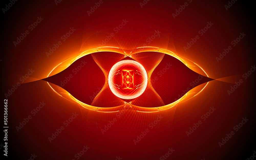 Leinwandbilder digital illustration abstract image generated fractal background image portal pattern of various geometric shapes and lines of various colors for computer graphics or web design