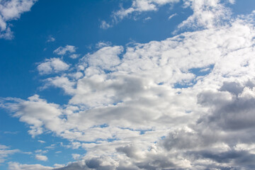 Blue sky background with tiny clouds