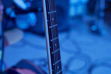 Electric guitar fingerboard. Guitar essence of the melody. 