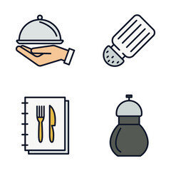 restaurant set icon symbol template for graphic and web design collection logo vector illustration
