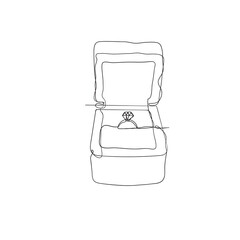 continuous line drawing diamond jewelry illustration vector
