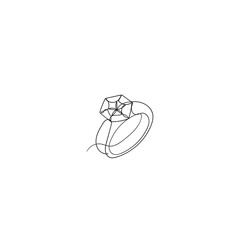 continuous line drawing diamond jewelry illustration vector