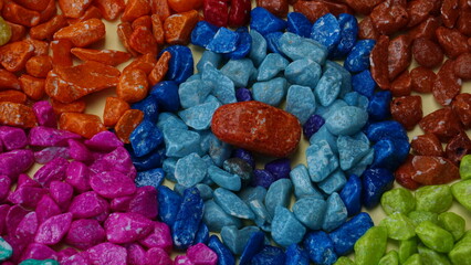Colored stones arranged in a beautiful order