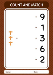 Count and match game with sign board. worksheet for preschool kids, kids activity sheet