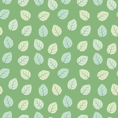 seamless pattern of green leaves, wrapping, textile, wallpaper - vector illustration