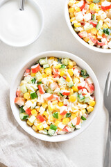 Russian style imitation crab salad