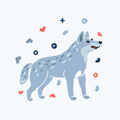 Vector illustration of Cute wolf
