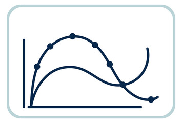 Chart icon. Line graph data statistics symbol