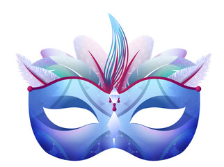 Blue carnival mask. Brasilian carnival face accessory