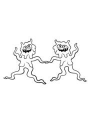 Pärchen verliebte Schleimmonster 