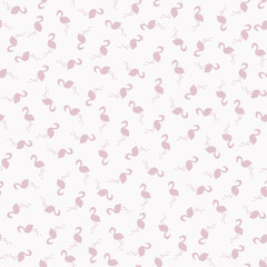 Pink flamingo seamless pattern with white background.