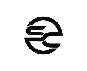 Initial letter template SC logo or CS logo in a circle