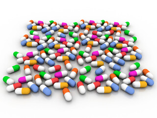 Fototapeta na wymiar 3d rendering healthcare medical tablets 