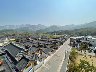 Overlooking of Eunpyong Hanok traditional village, Seoul Korea