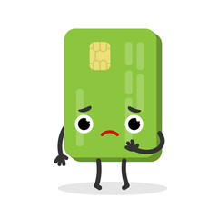 Sad Bank Card Character. Online Payment emoji