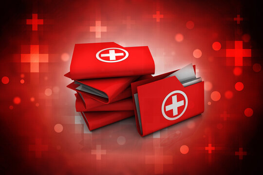 3d Illustration Hospital Folder