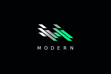 abstract letter m logo design