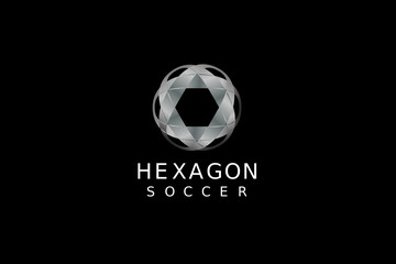 Obraz premium abstract sphere hexagon ball logo