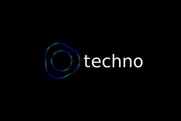 abstract round play connect tech logo design