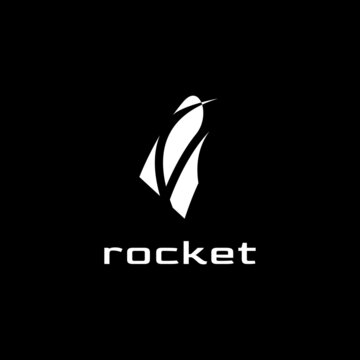  abstract flight dynamic flat rocket logo