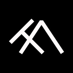 monogram flat letter t a  logo design