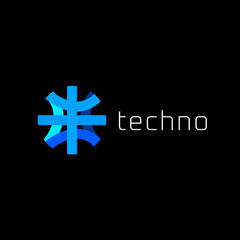 Obraz premium abstract tech language logo design