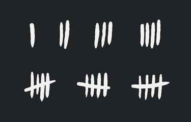 Tally marks isolated set