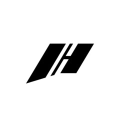 abstract letter h dynamic logo design