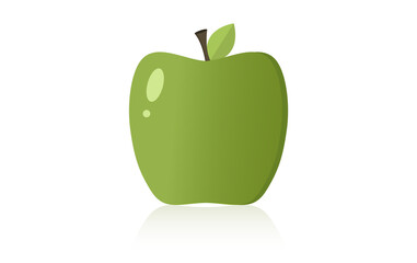 Green apple icon symbol. Vector sign isolated on white background