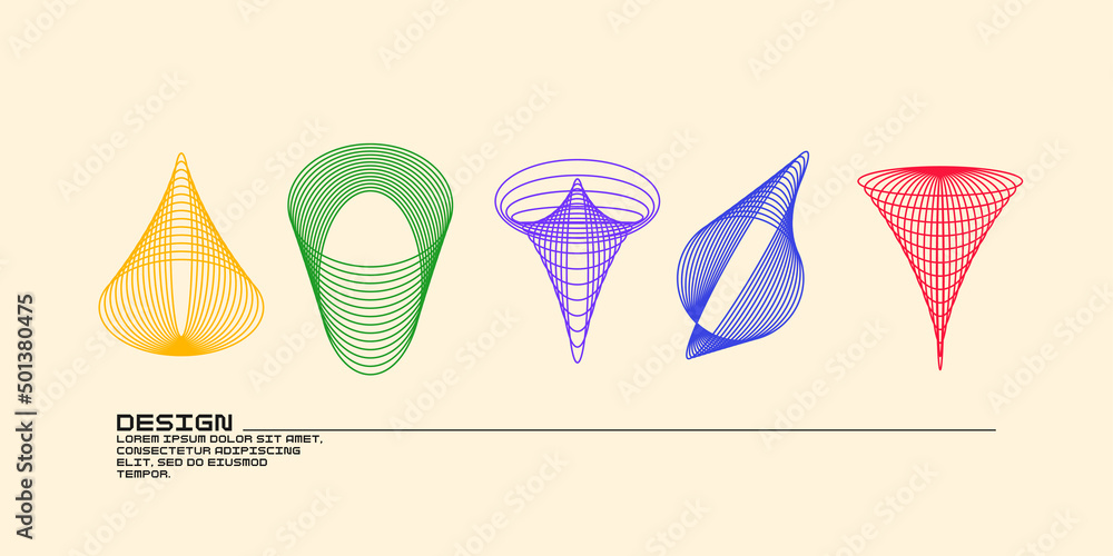 Poster abstract elements for design. a set of different geometric shapes.
