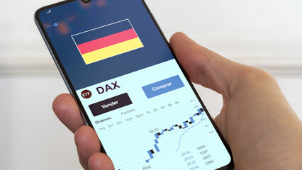 Fondo etf de DAX negociado en bolsa alemán, datos del mercados alemanos dax. Análisis de negocios de una tendencia ETF. Blue chips alemanas. Empresas alemanas. Texto en español	