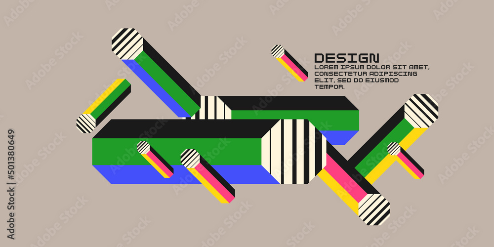 Poster composition with geometric shapes. abstract background for design. a template for advertising in a m