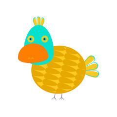 Funny orange bird