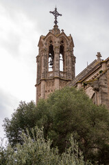 Fototapeta na wymiar Iglesia Santa María de Portbou, Costa Brava, Gerona, Cataluña, España. Torre
