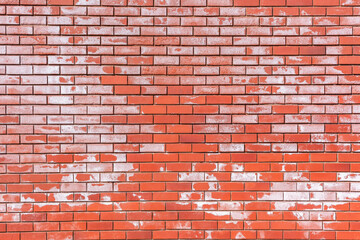 Red Brick Wall White Salt Patches Background