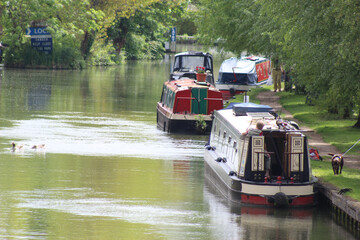 Boats in the river Thames, Oxford, UK