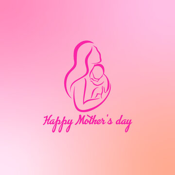 Happy Mother's Day event poster with mother and child