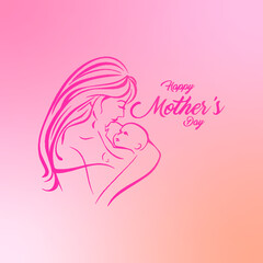 Happy Mother's Day event poster with mother and child