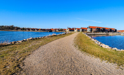 Picturesque Frederikssund and Roskilde fjord in Denmark