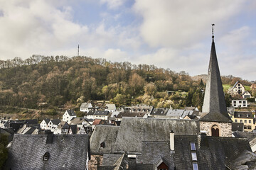 Typical buildings in a little town called Monreal in the region of Eifel in Germany