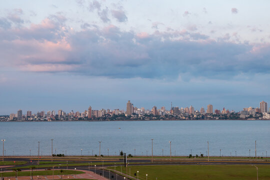 The Skyline Of Posadas Argentina Seen From Encarnation