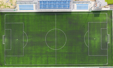 Aerial view to a football pitch