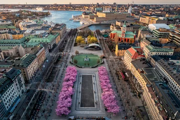 Abwaschbare Fototapete Stockholm Unik view of Stockholm during spring