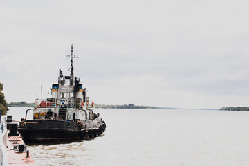 Big old ship on the pier