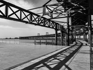 Detalle del Muelle del Tinto, antigua estructura destinada a la carga de minerales de la mina de Riotinto